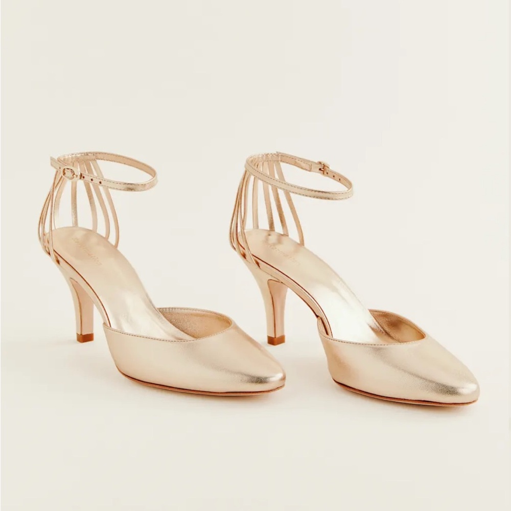 Reformation Daria Heeled Pump Gold - Size 6 - Picture 3 of 6